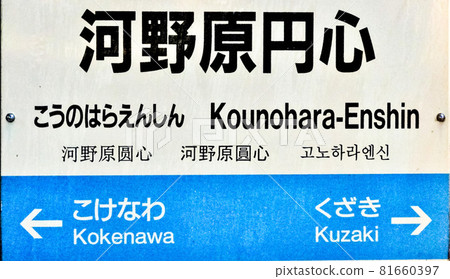 Chizu Express Line Station Name Display Board: Konohara Enshin Station 81660397