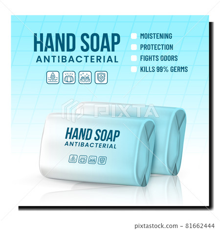 Antibacterial Hand Soap Promotional Poster Vector Antibacterial Hand Soap Promotional Poster Vector 81662444