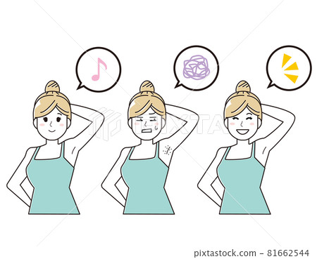Vector illustration of a woman doing armpit hair removal Vector illustration of a woman doing armpit hair removal 81662544