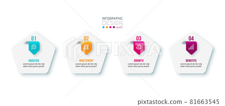 Business infographic template with step or option design. Business infographic template with step or option design. 81663545