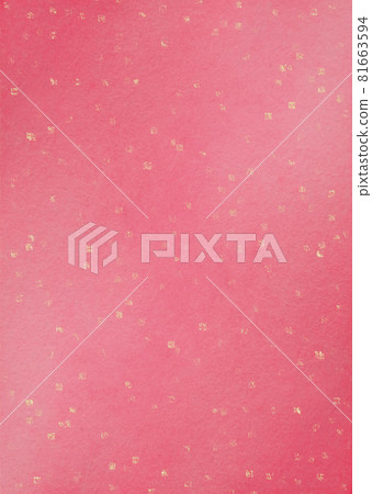 日本紙/紅色背景材料與其他顏色壓制以散落小金箔 81663594