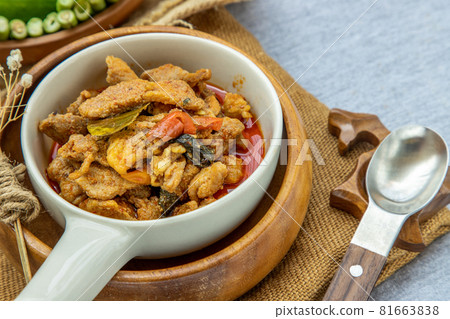 Panaeng Curry with Pork menu with Coconut milk. 81663838