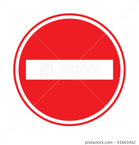 車輛禁止進入標誌的矢量圖解 81663982