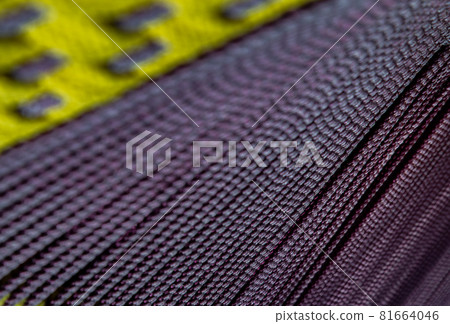 Braided colorful ropes, Soft and flexible rope. Beautiful cotton rope woven together in orderly manner and shallow depth of field. 81664046