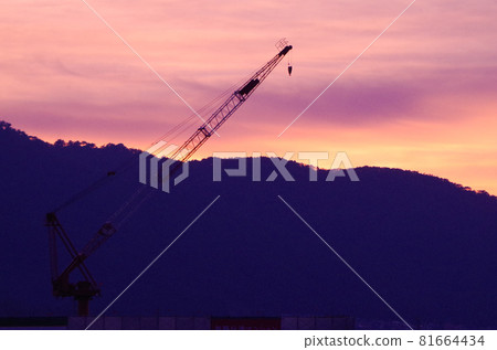 Sunset and crane 81664434