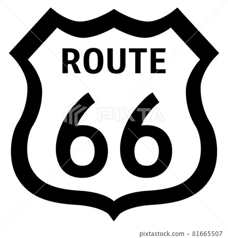 Vector illustration of route 66 road sign Vector illustration of route 66 road sign 81665507