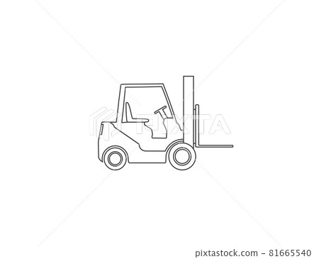 Fork truck, forklift, transport outline icon. Vector illustration. Fork truck, forklift, transport outline icon. Vector illustration. 81665540