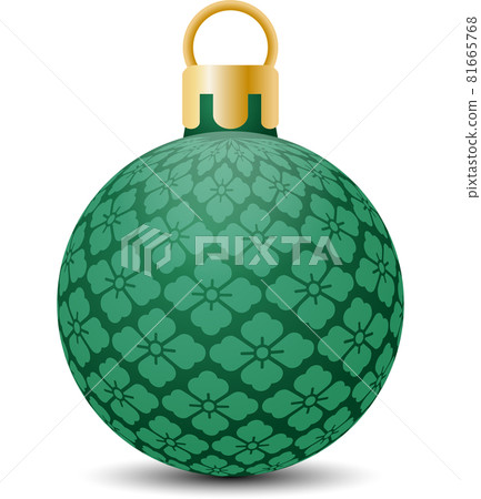 Light green Hanabishi pattern and green Christmas ornaments 81665768