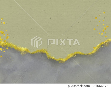 用金箔裝飾的藍色腐爛日本紙式框架 81666172