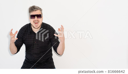 excited man special offer success man sunglasses excited man special offer success man sunglasses 81666642