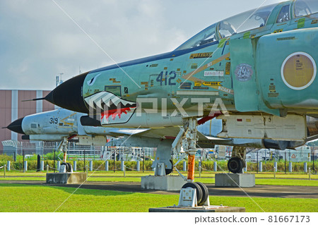 A fighter jet from Hyakuri Air Base on display at Ibaraki Airport A fighter jet from Hyakuri Air Base on display at Ibaraki Airport 81667173