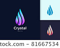Crystal water logo for beauty and cosmetic brand 81667534