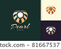 Luxury and elegant pearl with clam logo represent jewelry or gem fit for beauty and fashion brand 81667537