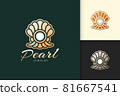 Luxury pearl logo represent jewelry or gem fit for beauty and fashion brand 81667541
