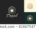 Pearl or jewelry logo in luxury and elegant fit for beauty or cosmetic industry 81667547