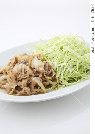 Stir-fried pork and onions with plenty of cabbage Stir-fried pork and onions with plenty of cabbage 81667638