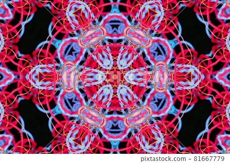 Abstract pattern of colorful threads on a black background 81667779