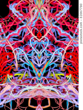 Abstract pattern of colorful threads with 3D effect 81667780