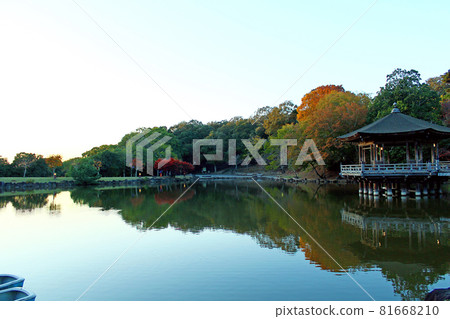 [奈良]秋天的奈良公園，浮見堂接近黃昏 81668210