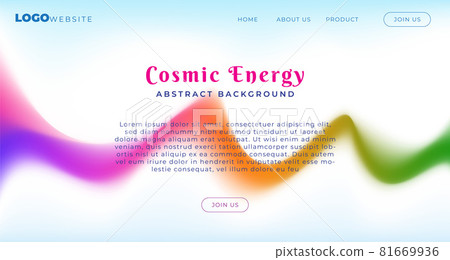 Beautiful smooth rainbow smoke wave. Cosmic energy vector illustration. Abstract background design with copy space for landing page, banner, poster, cover, flyer, presentation, advertising etc 81669936