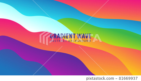 Multicolor fluid wave layer with dynamic effect. Abstract colorful gradient background design with copy space for wallpaper, banner, poster, cover, flyer, presentation, advertising, landing page Multicolor fluid wave layer with dynamic effect. Abstract colorful gradient background design with copy space for wallpaper, banner, poster, cover, flyer, presentation, advertising, landing page 81669937