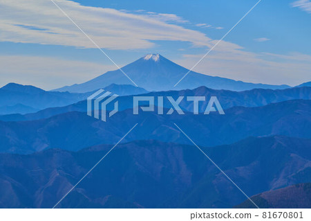 View of Mount Fuji to the southwest from the summit of Mount Odake in Okutama, Tokyo View of Mount Fuji to the southwest from the summit of Mount Odake in Okutama, Tokyo 81670801