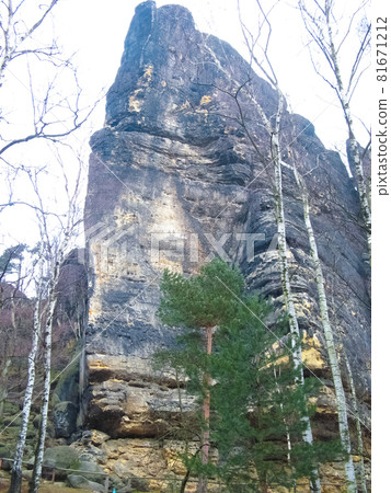 Saxony park in Germany with stones 81671212
