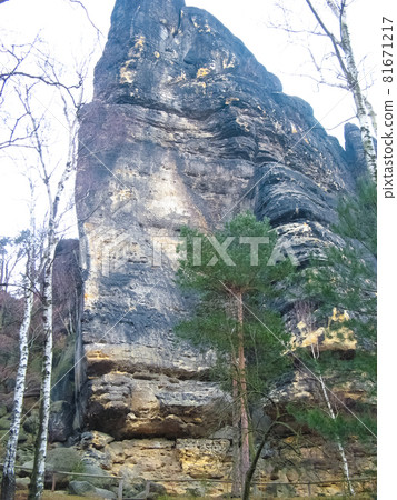 Saxony park in Germany with stones 81671217