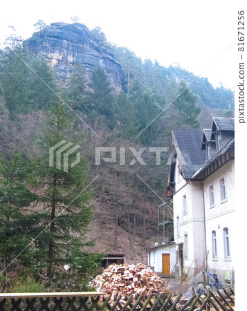Saxony park in Germany with stones 81671256