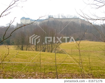 Konigstein fortress in Germany at winter 81671276