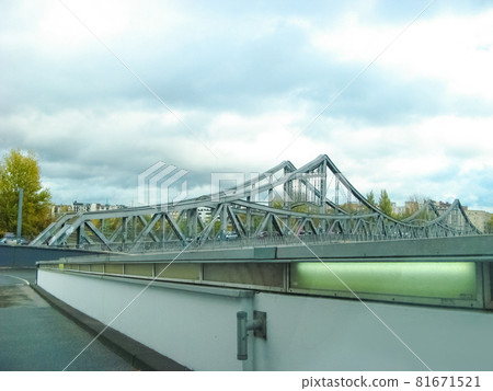 Glienicker bridge and push boat 81671521