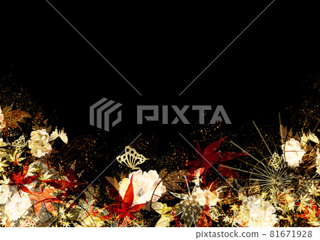 Cool and fantastic Japanese pattern frame black background 81671928