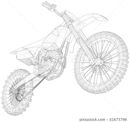 Element of sport design. Motorbike. Wire-frame EPS10 format. Vector created of 3d Element of sport design. Motorbike. Wire-frame EPS10 format. Vector created of 3d 81673796