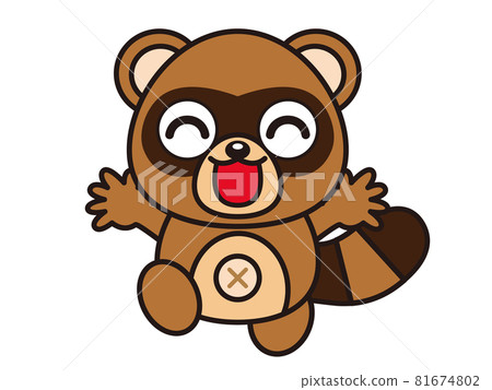 浣熊微笑的插畫素材 81674802