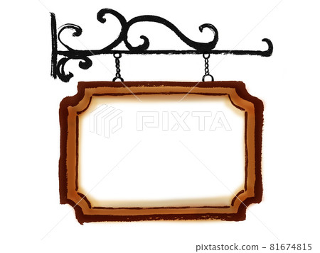 Hand drawn illustration of retro European sign style frame Hand drawn illustration of retro European sign style frame 81674815