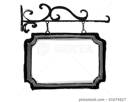 Hand drawn illustration of retro European sign style frame Hand drawn illustration of retro European sign style frame 81674827