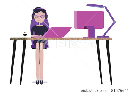 Woman work at home office Woman work at home office 81676645