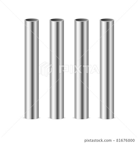 Realistic Detailed 3d Steel or Metal Pipes Set. Vector Realistic Detailed 3d Steel or Metal Pipes Set. Vector 81676800