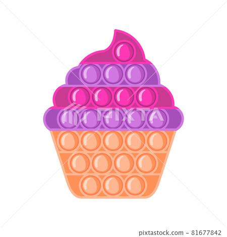 Trendy antistress sensory toy Pop it fidget in flat style isolated on white background. 81677842