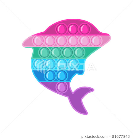 Trendy antistress sensory toy Pop it fidget in flat style isolated on white background. 81677843