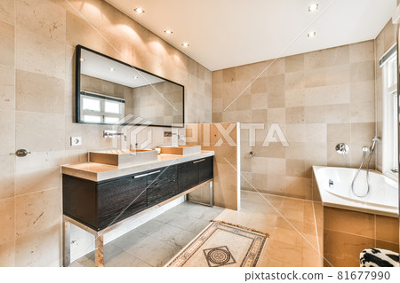 Interior design of beautiful and elegant bathroom 81677990