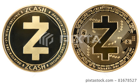 Golden zcash isolated on white background. (Two clipping path) Golden zcash isolated on white background. (Two clipping path) 81678527