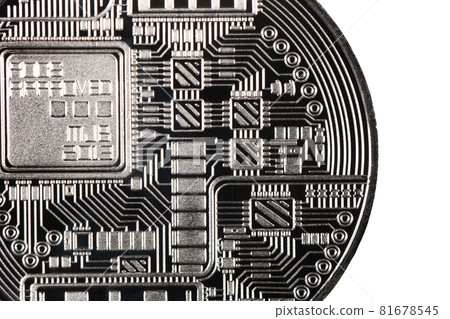 Silver bitcoin isolated on white background. Silver bitcoin isolated on white background. 81678545