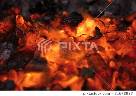 Red glowing charcoal Red glowing charcoal 81678987