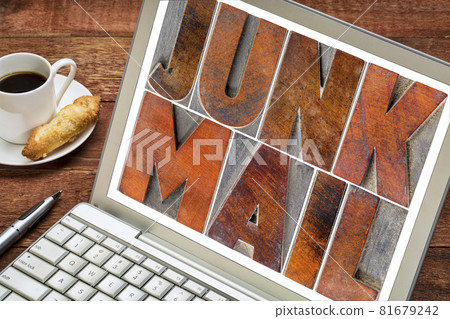 junk mail on laptop screen 81679242