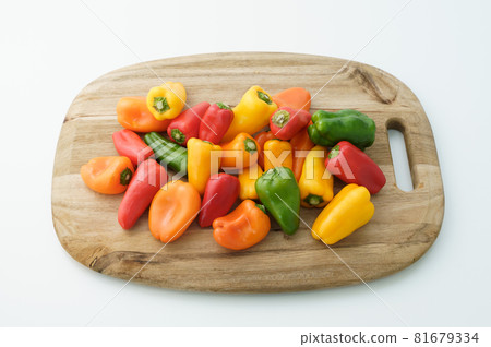 Color peppers white background Color peppers white background 81679334