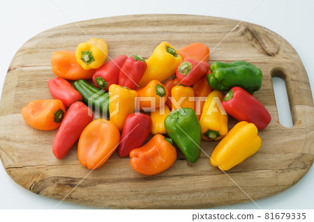 Color peppers white background Color peppers white background 81679335
