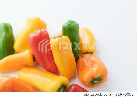 Color peppers white background Color peppers white background 81679892