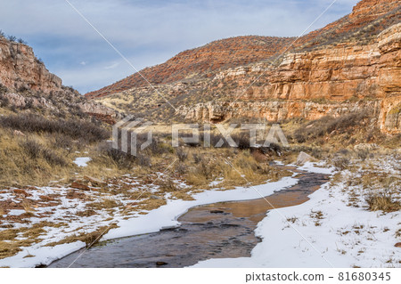 stream in sandstone canyon stream in sandstone canyon 81680345