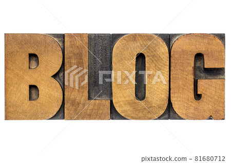 blog word in wood type 81680712